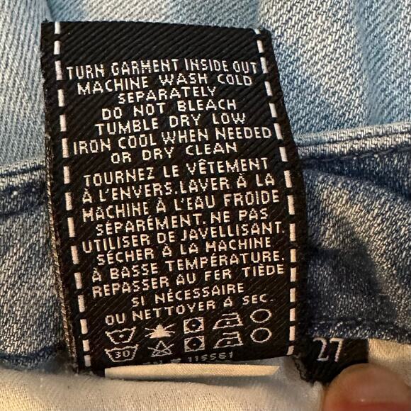 7FAM‎ Ankle Straight Jeans Womens Size 27 Distressed Fringe Hem - Picture 7 of 8